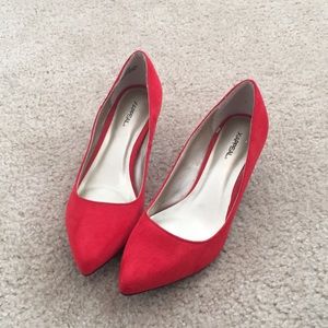 Cute red kitten heels